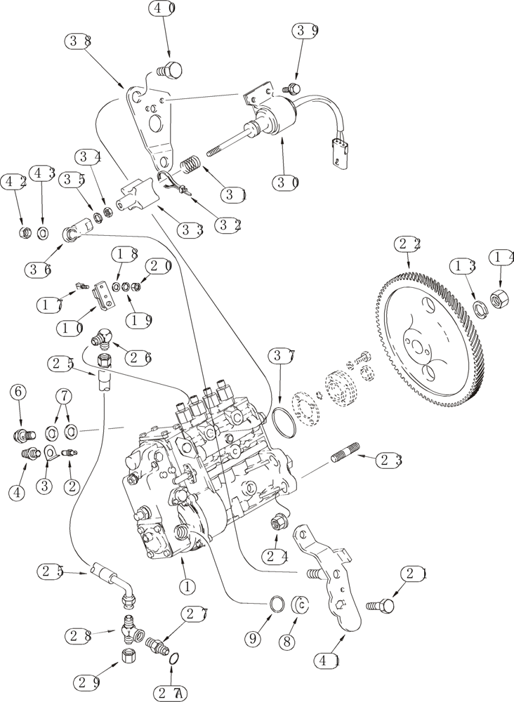 Схема запчастей Case 521D - (03-08) - FUEL INJECTION - PUMP AND DRIVE (03) - FUEL SYSTEM