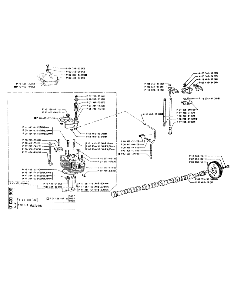 Схема запчастей Case 220CKS - (22) - VALVES (01) - ENGINE