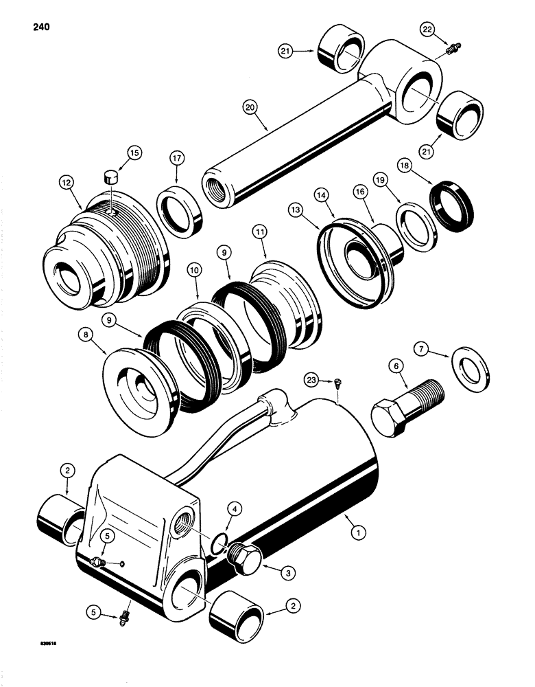 Схема запчастей Case 1280 - (240) - WRIST-O-TWIST CYLINDER (07) - HYDRAULIC SYSTEM