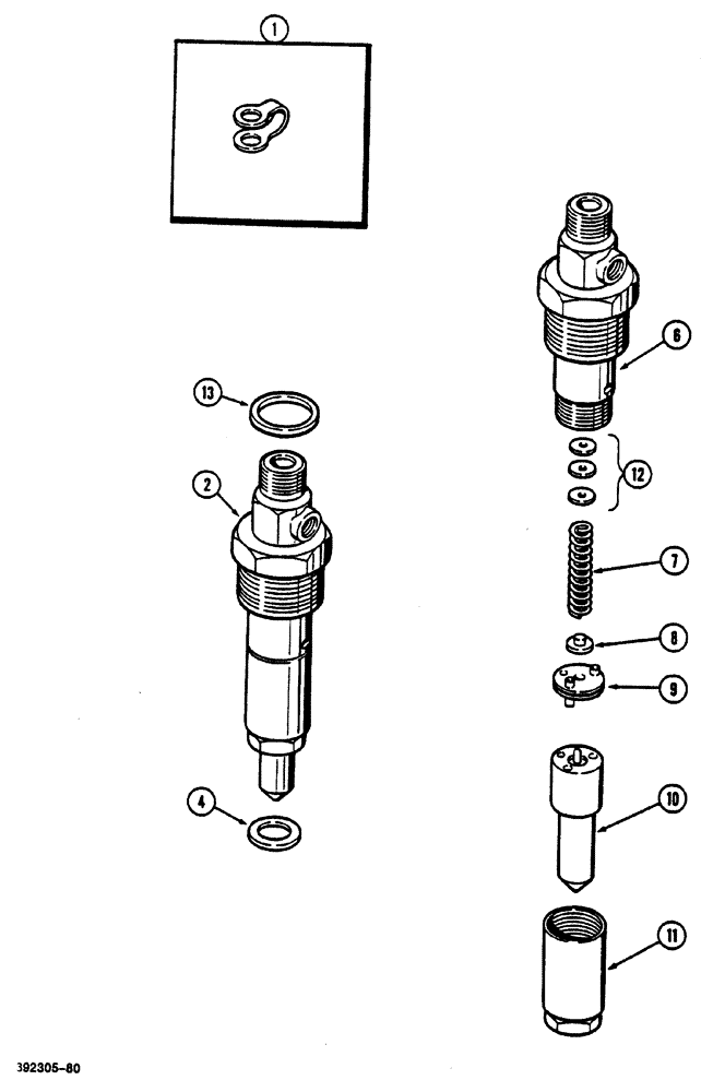 Схема запчастей Case 1088 - (062) - FUEL INJECTION NOZZLE (10) - ENGINE