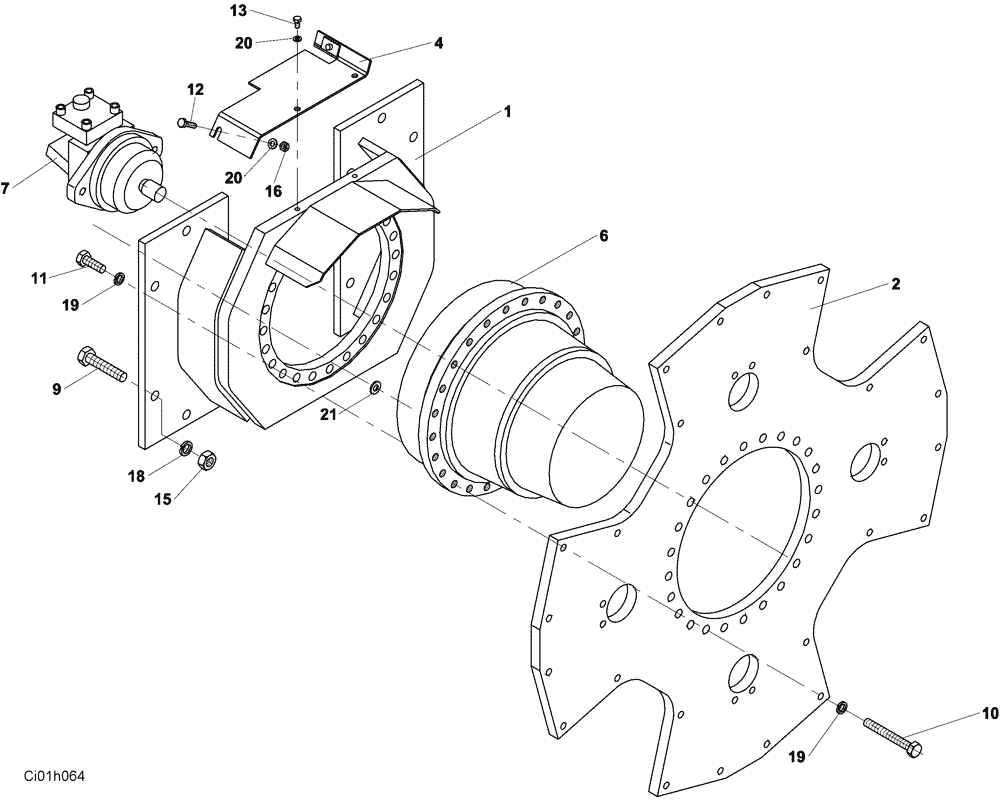 Схема запчастей Case SV228 - (07-001-00[01]) - TRANSMISSION - DRUM (03) - TRANSMISSION