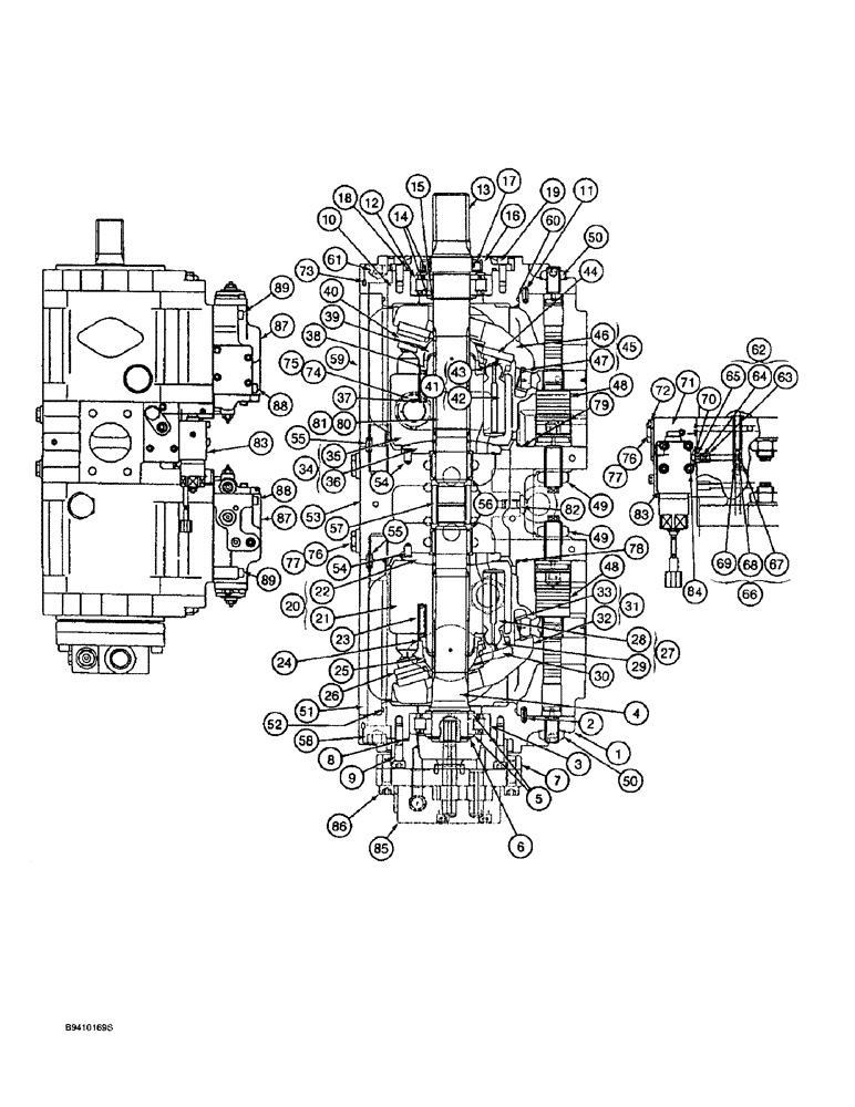 Схема запчастей Case 9030B - (8-116) - 159817A1 HYDRAULIC PUMP, STANDARD MODELS PRIOR TO P.I.N. DAC0301004 (08) - HYDRAULICS