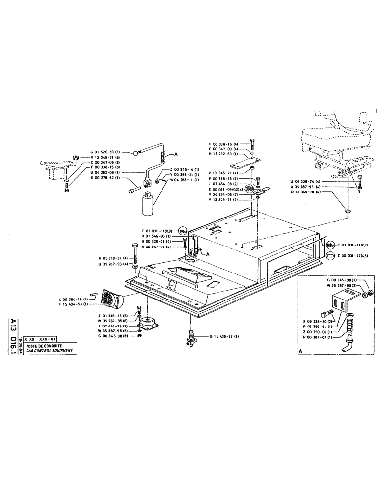 Схема запчастей Case 220 - (022) - CAB CONTROL EQUIPMENT (12) - Chassis/Attachments