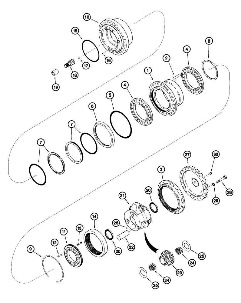 Схема запчастей Case 9040 - (6-04) - FINAL DRIVE TRANSMISSION (06) - POWER TRAIN