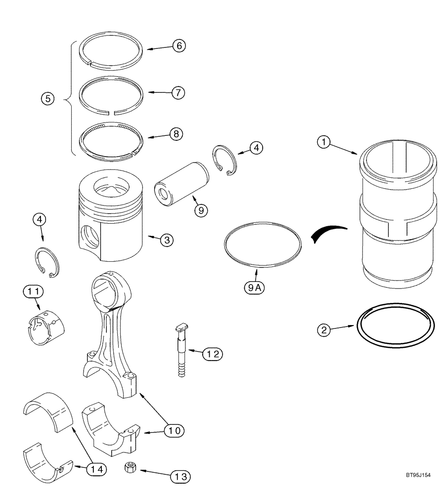 Схема запчастей Case CX330 - (02-22) - PISTONS - CONNECTING RODS (02) - ENGINE