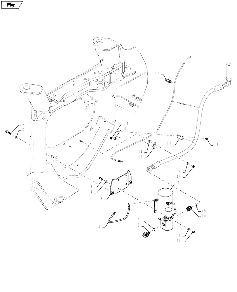 Схема запчастей Case 521F - (41.910.03) - SECONDARY STEERING, AUXILIARY STEERING PUMP (41) - STEERING