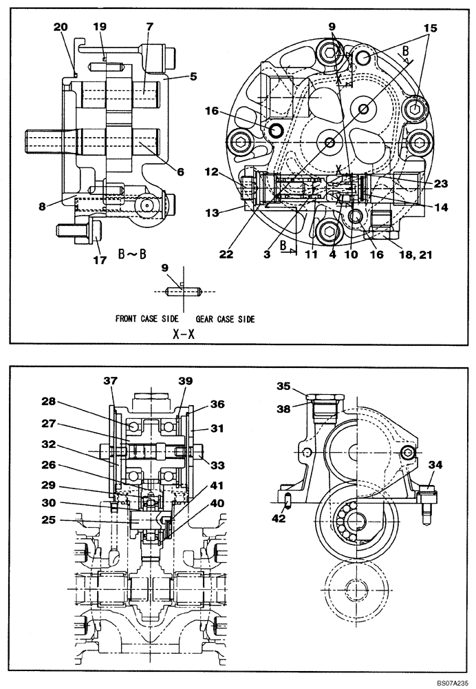 Схема запчастей Case CX160B - (08-93) - KLJ10610 PUMP ASSY, HYDRAULIC - GEAR PUMP ASSY (08) - HYDRAULICS