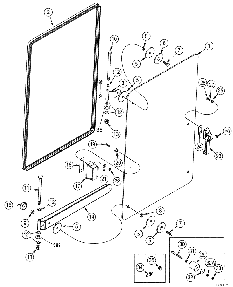 Схема запчастей Case 621D - (09-46) - CAB - WINDOW, LEFT-HAND (09) - CHASSIS