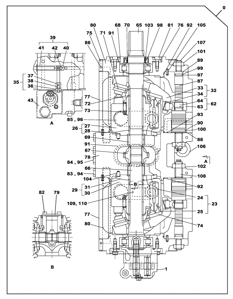 Схема запчастей Case CX210C LC - (35.106.01) - HIGH PRESSURE PUMP - STANDARD (35) - HYDRAULIC SYSTEMS