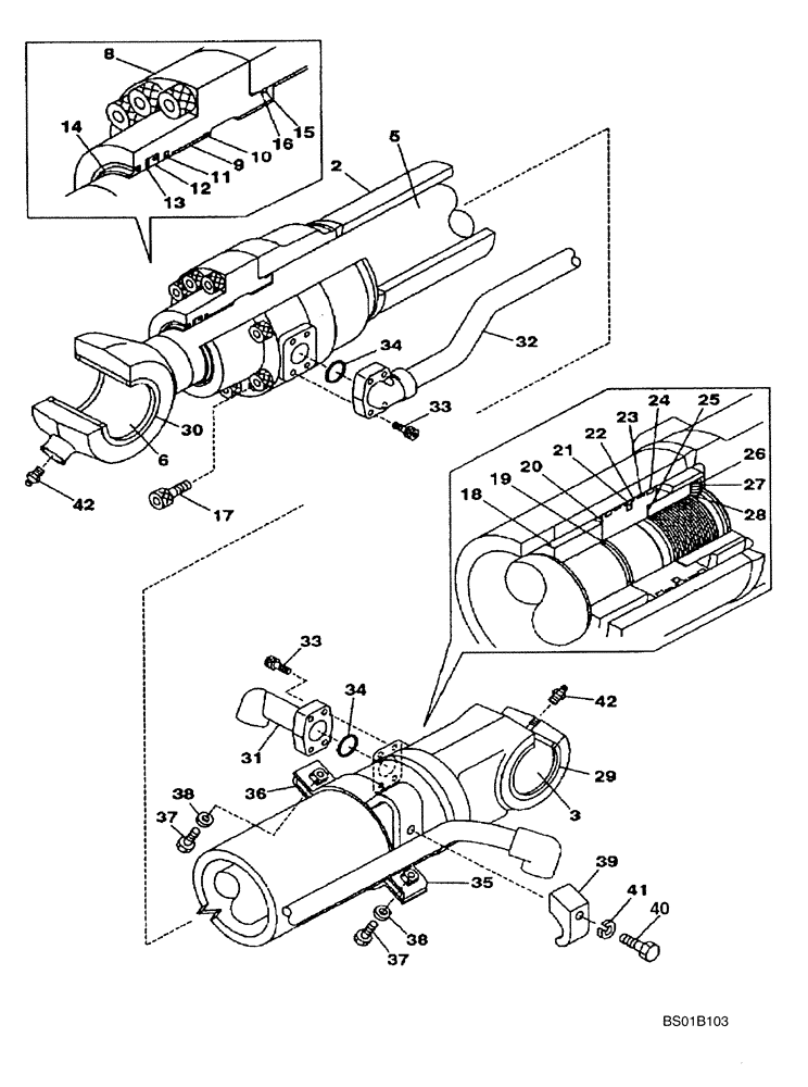 Схема запчастей Case CX160 - (08-78) - CYLINDER ASSY - BUCKET (08) - HYDRAULICS