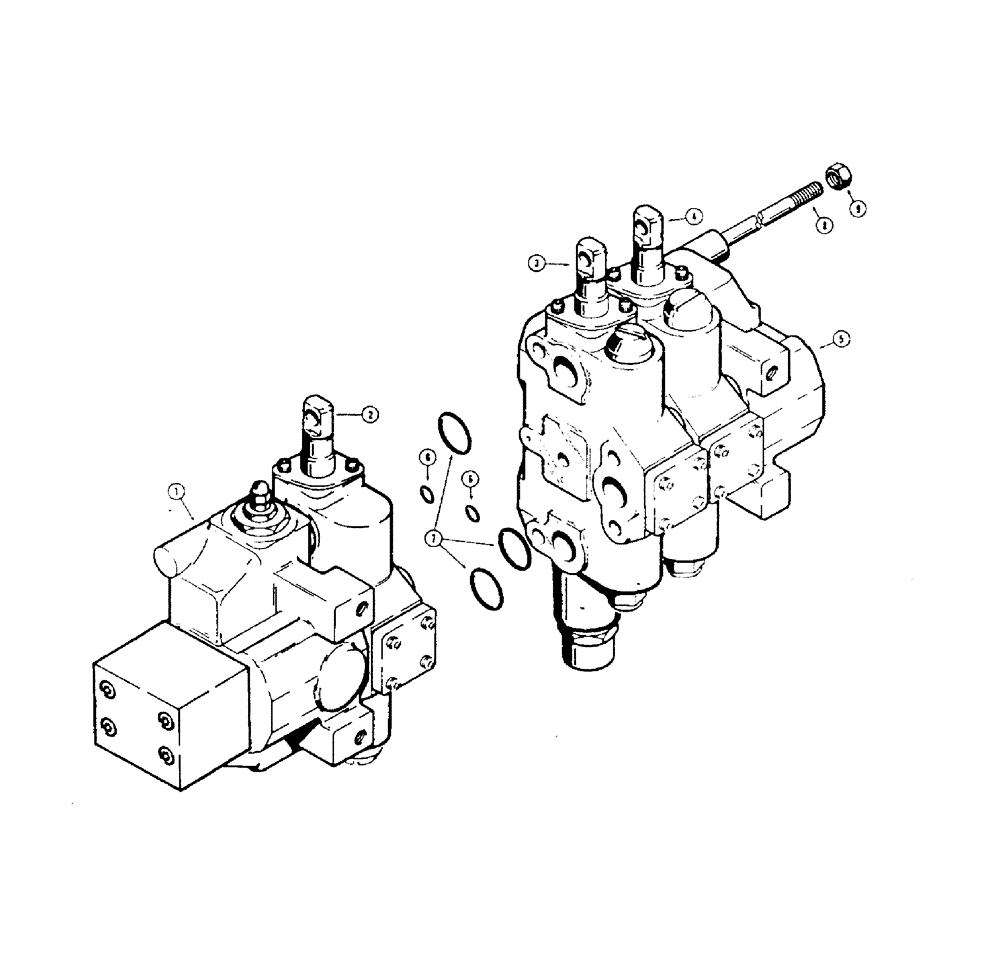 Схема запчастей Case 1450 - (306[1]) - R40053 3 SPOOL VALVE LOADER WITH RIPPER OR 4-IN-1 BUCKET (08) - HYDRAULICS