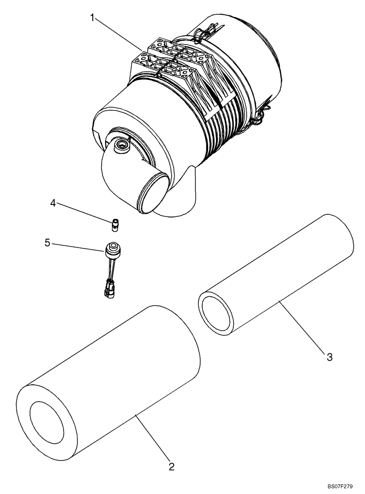 Схема запчастей Case 580M - (02-05C) - 87615798 AIR CLEANER (WITHOUT TURBOCHARGER) (02) - ENGINE