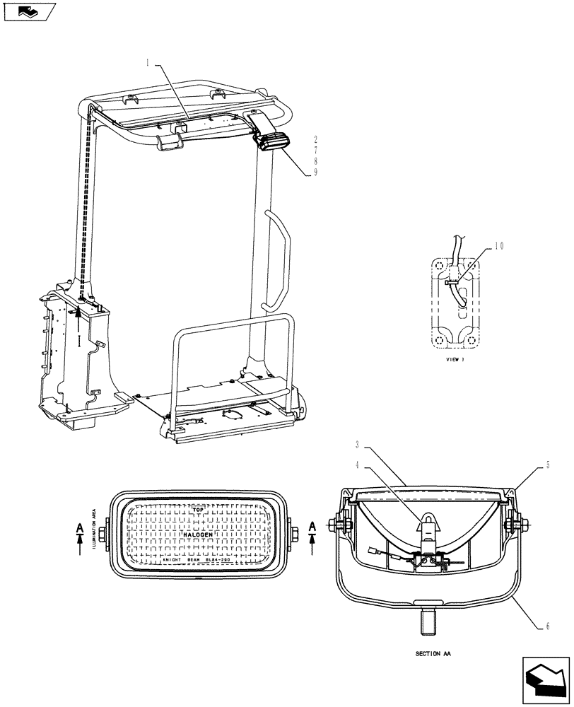 Схема запчастей Case CX27B ASN - (55.404.03) - LIGHT INSTALL (55) - ELECTRICAL SYSTEMS