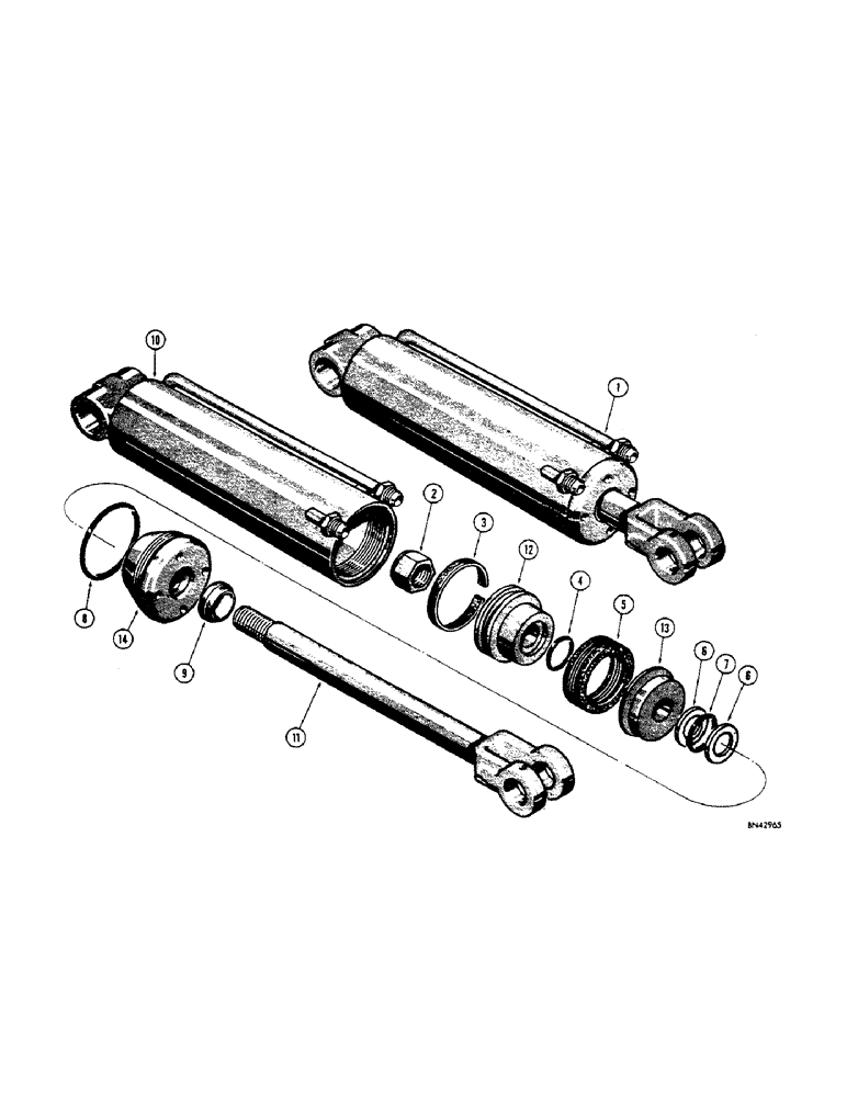 Схема запчастей Case 32S - (068[1]) - D38367 DROTT CLAM CYLINDER 