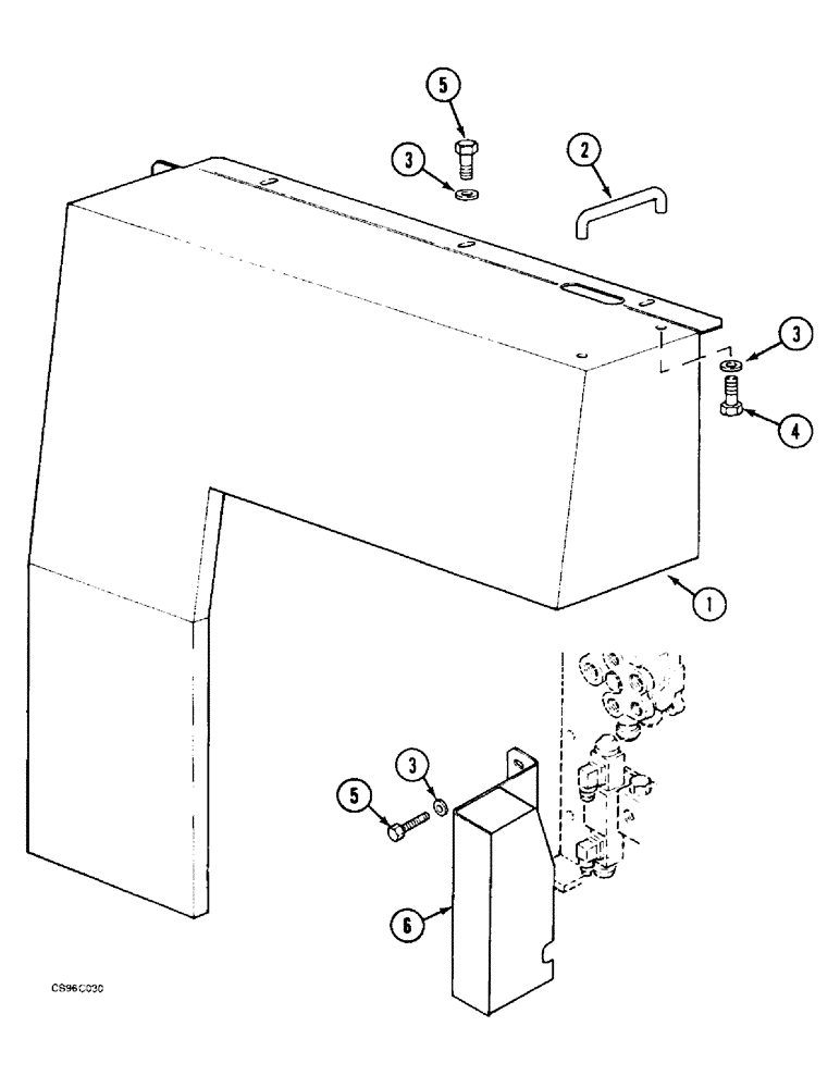 Схема запчастей Case 688BCK - (9C-06) - VALVE BANK PARTITION COVER, 688B CK (120301-) (05.1) - UPPERSTRUCTURE CHASSIS/ATTACHMENTS