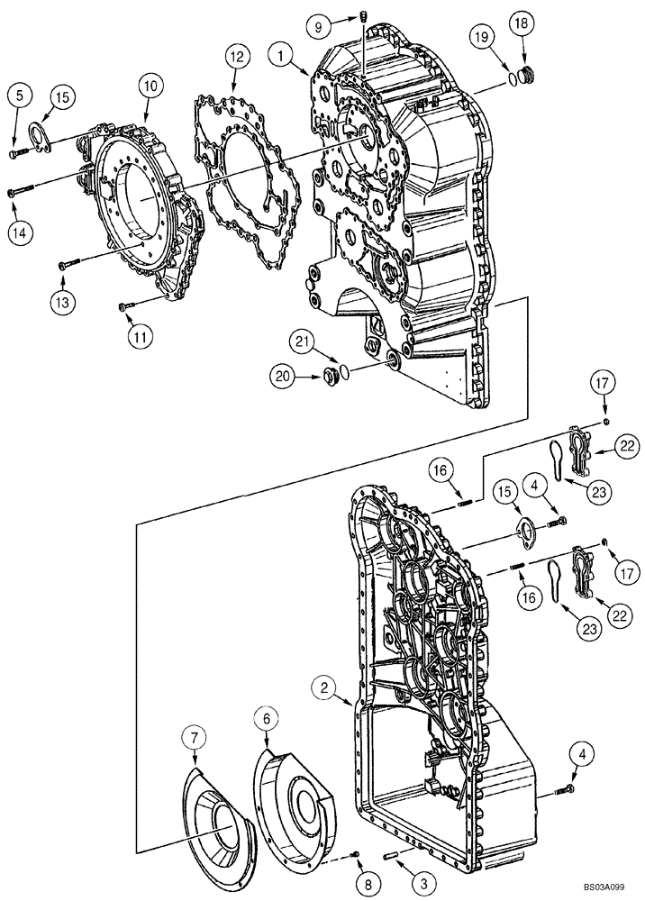 Схема запчастей Case 721E - (06-05) - TRANSMISSION ASSY - HOUSING - PRIOR TO P.I.N. N8F203816 (06) - POWER TRAIN