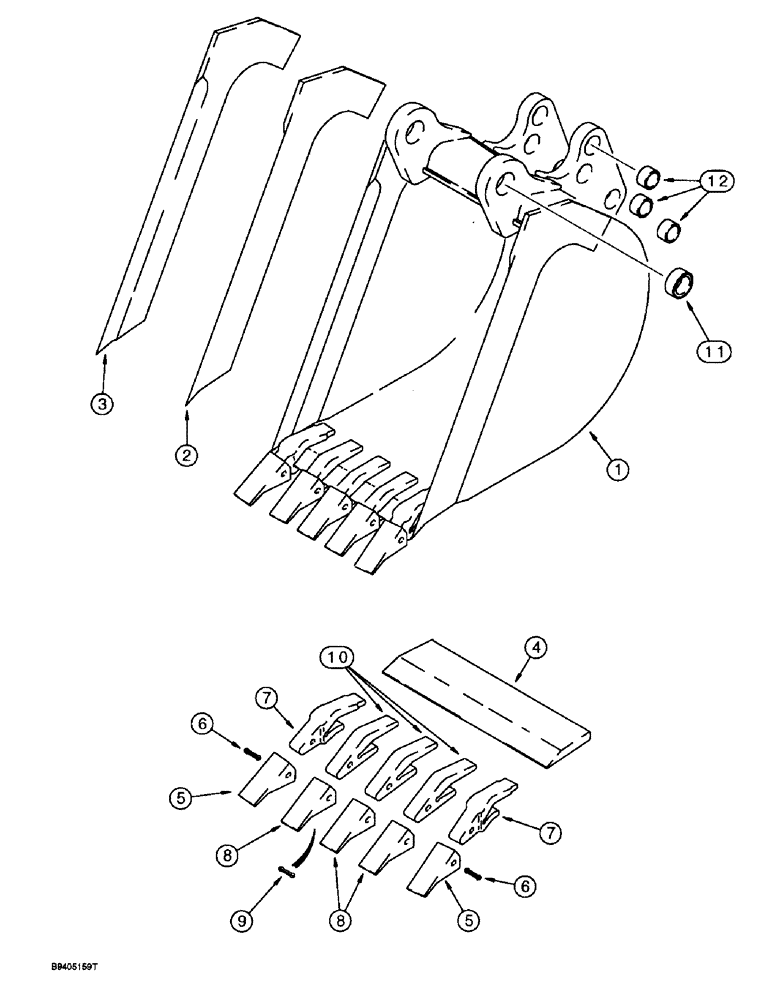 Схема запчастей Case 570LXT - (9-062) - UNIVERSAL BACKHOE BUCKET, 610 MM (24 INCH) WIDE, 610 MM (24IN) WIDE (09) - CHASSIS/ATTACHMENTS