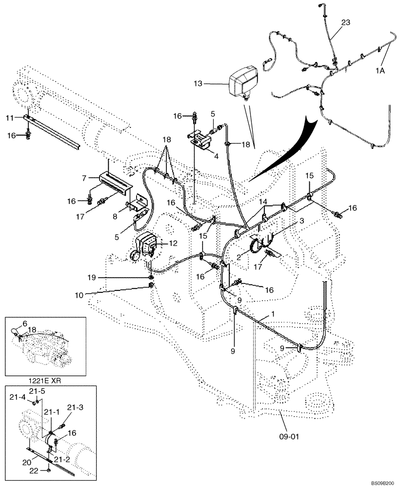 Схема запчастей Case 1221E - (04-02[01]) - HARNESS - FRONT FRAME (87700430) (04) - ELECTRICAL SYSTEMS