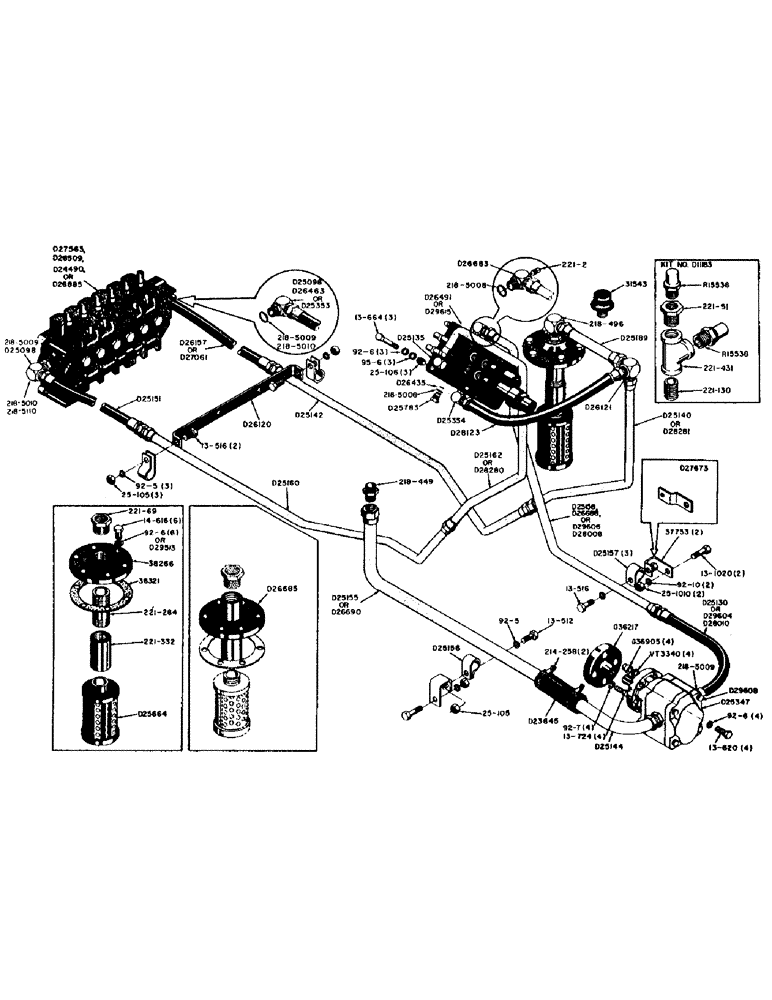 Схема запчастей Case 31 - (042) - BASIC CRAWLER BACKHOE HYDRAULICS AND PUMP DRIVE 