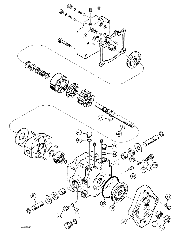 Схема запчастей Case 1818 - (6-10) - VARIABLE DISPLACEMENT PUMP, GASOLINE MODELS (06) - POWER TRAIN