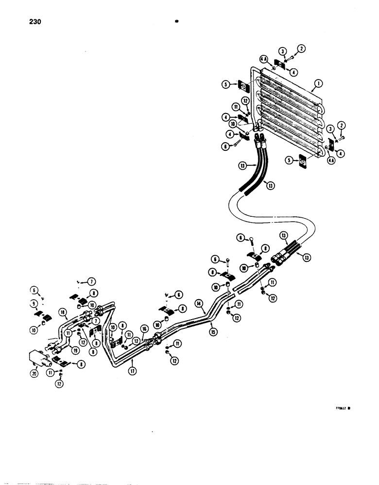 Схема запчастей Case 850B - (230) - BACKHOE HYDRAULIC CIRCUIT, OIL COOLER TO MANIFOLD (07) - HYDRAULIC SYSTEM