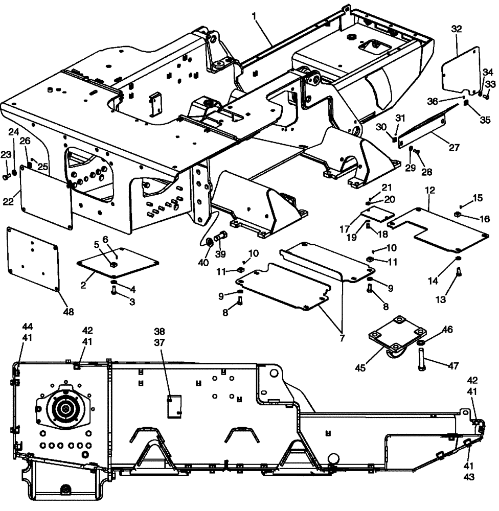 Схема запчастей Case 650L - (39.100.01) - FRAME, MAIN (39) - FRAMES AND BALLASTING