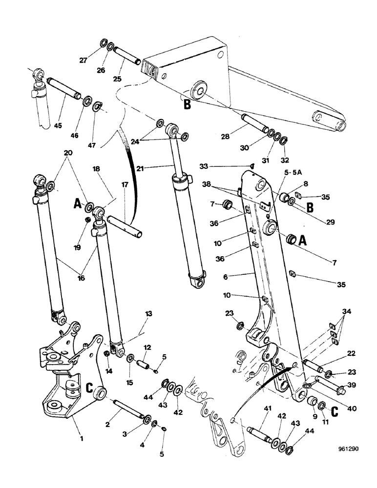 Схема запчастей Case 580G - (386) - SIDESHIFT BACKHOE - BOOM (09) - CHASSIS/ATTACHMENTS