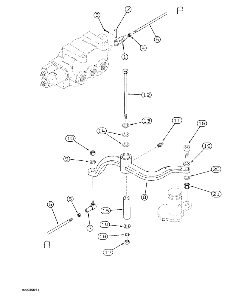 Схема запчастей Case 580SK - (9-032) - BACKHOE SWING SEQUENCE VALVE CONTROL (09) - CHASSIS/ATTACHMENTS