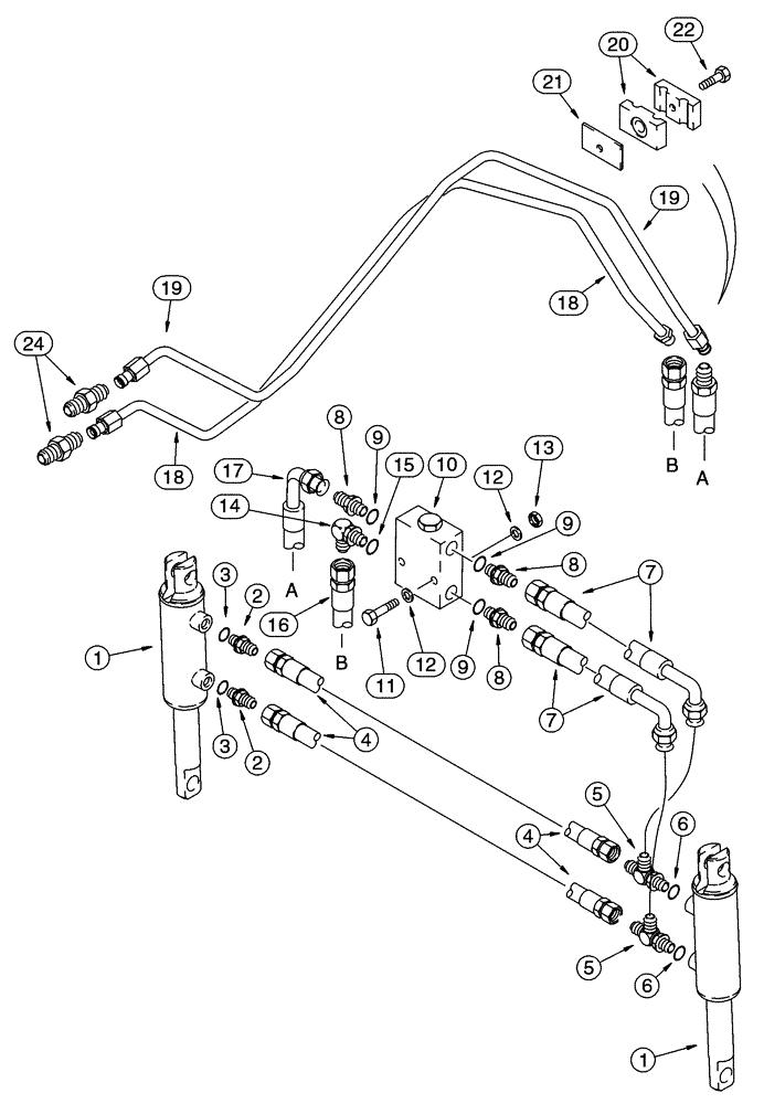 Схема запчастей Case 90XT - (08-12) - HYDRAULICS COUPLER SYSTEM (08) - HYDRAULICS