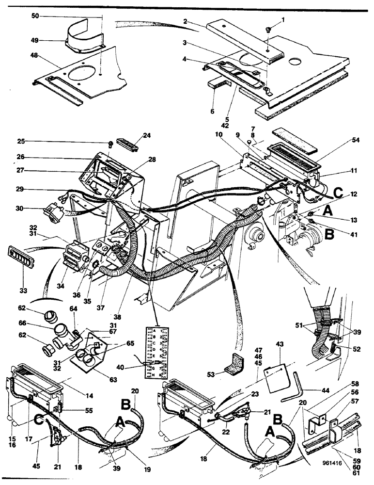 Схема запчастей Case 580G - (489A) - CAB - HEATER STARTING FROM NO. 3.808.597 (09) - CHASSIS/ATTACHMENTS