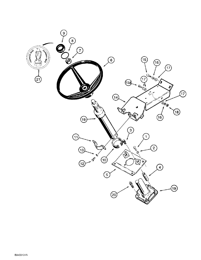 Схема запчастей Case 480F - (5-02) - STEERING WHEEL AND COLUMN (05) - STEERING