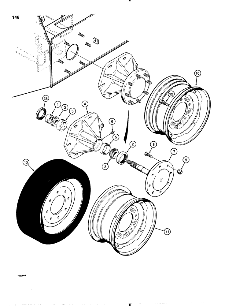 Схема запчастей Case 1845B - (146) - AXLES AND WHEELS (06) - POWER TRAIN