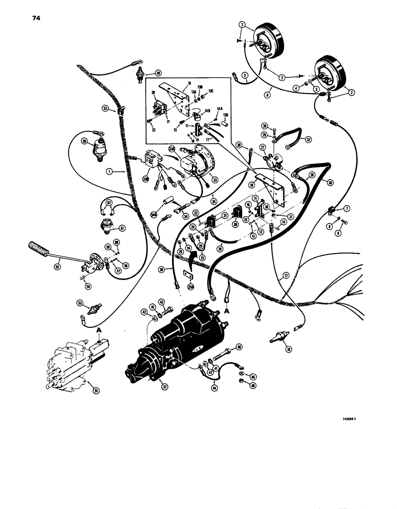 Схема запчастей Case 680E - (074) - ELECTRICAL SYSTEM, FRONT HARNESS AND CONNECTIONS (55) - ELECTRICAL SYSTEMS