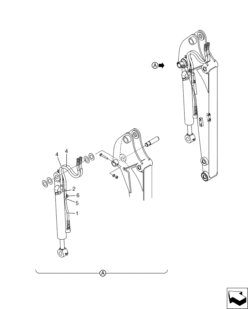 Схема запчастей Case CX17B - (03-017) - HYD LINES, ARM 0.98M (35) - HYDRAULIC SYSTEMS