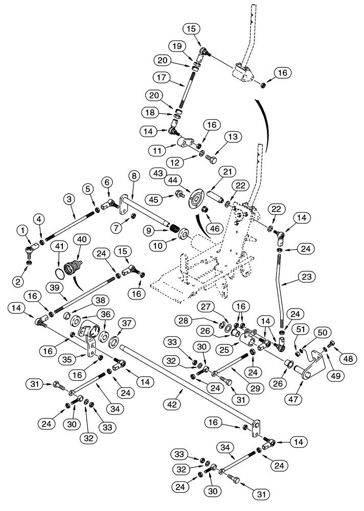 Схема запчастей Case 75XT - (09-20) - LINKAGE - LOADER AND GROUND DRIVE (09) - CHASSIS