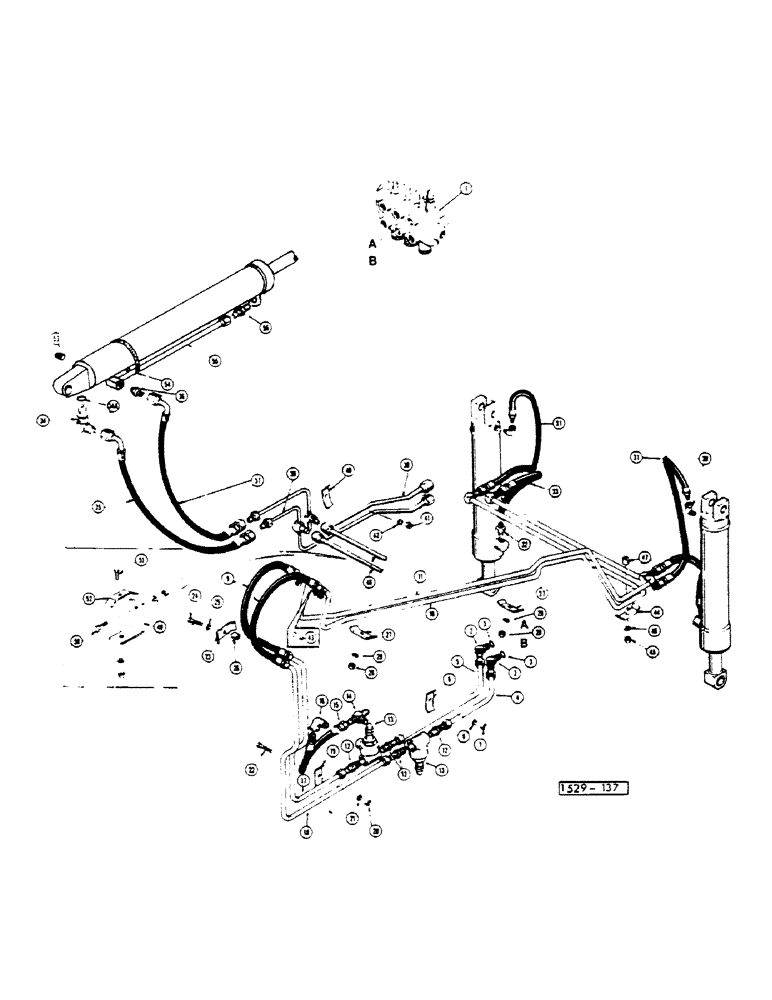 Схема запчастей Case 1529 - (122) - HYDRAULICS (35) - HYDRAULIC SYSTEMS