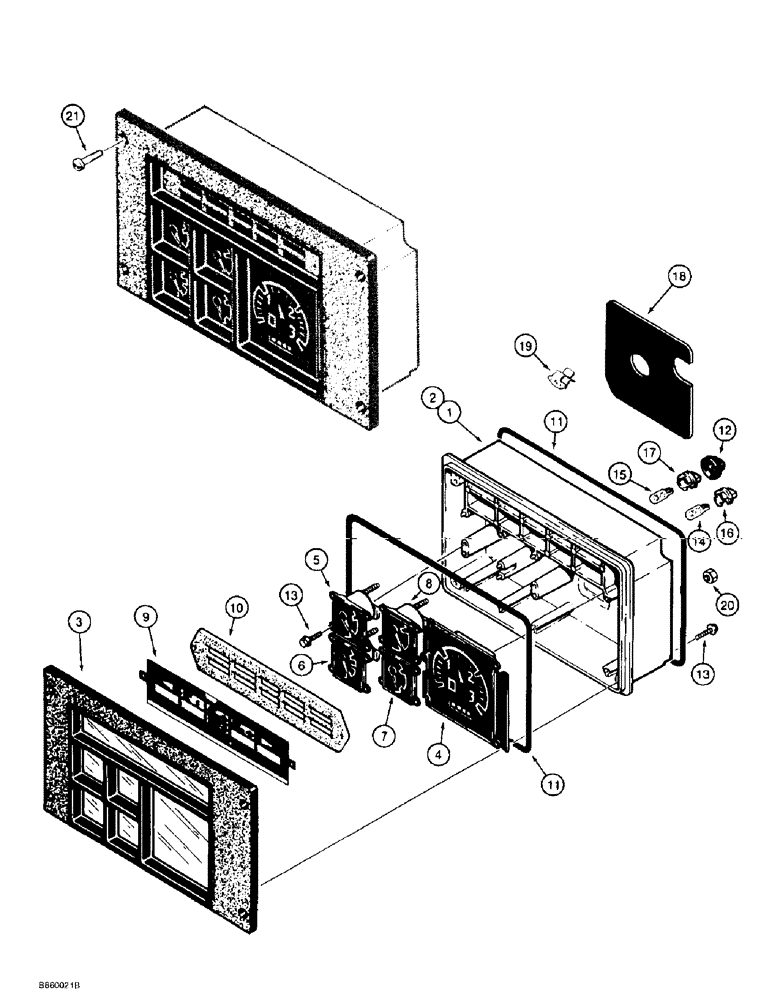 Схема запчастей Case 586E - (4-22) - INSTRUMENT CLUSTER (04) - ELECTRICAL SYSTEMS