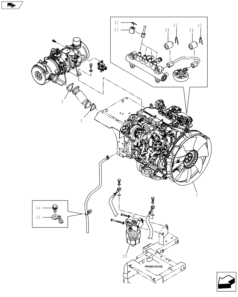 Схема запчастей Case CX145C SR - (10.001.AD[03]) - ENGINE (10) - ENGINE