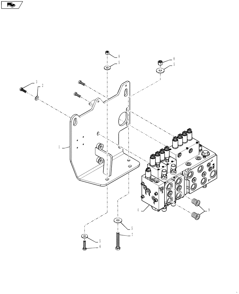 Схема запчастей Case 1150M LT - (35.102.AE[07]) - CONTROL VALVE - 4 SP W/PLUGS (35) - HYDRAULIC SYSTEMS