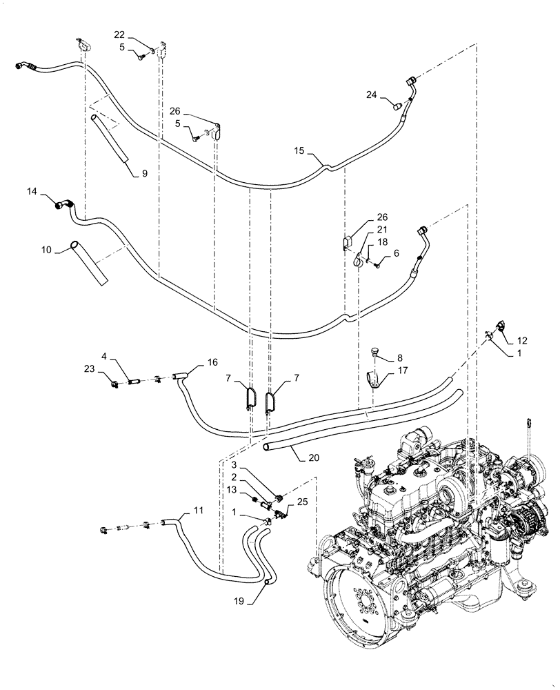 Схема запчастей Case 2050M LT - (50.050.AL[01]) - HVAC, HEATER PLUMBING (50) - CAB CLIMATE CONTROL