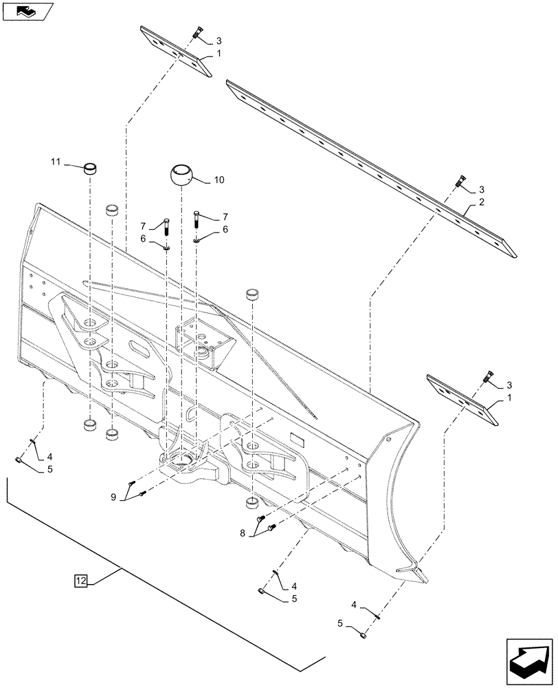 Схема запчастей Case 1150M LT - (86.110.AD[01]) - BLADE, 120 INCH CUTTING EGDE (86) - DOZER