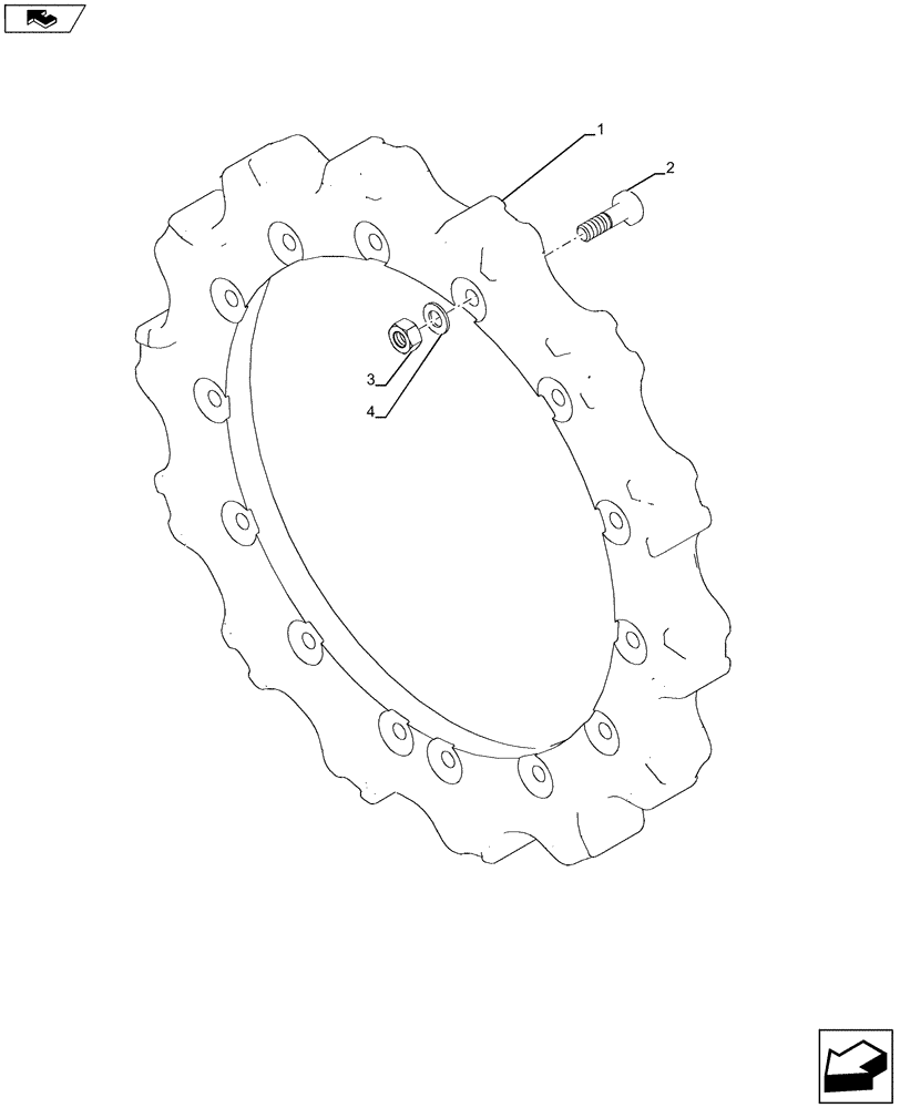 Схема запчастей Case 1150M LT - (48.130.AM[02]) - SPROCKET, CELT (48) - TRACKS & TRACK SUSPENSION