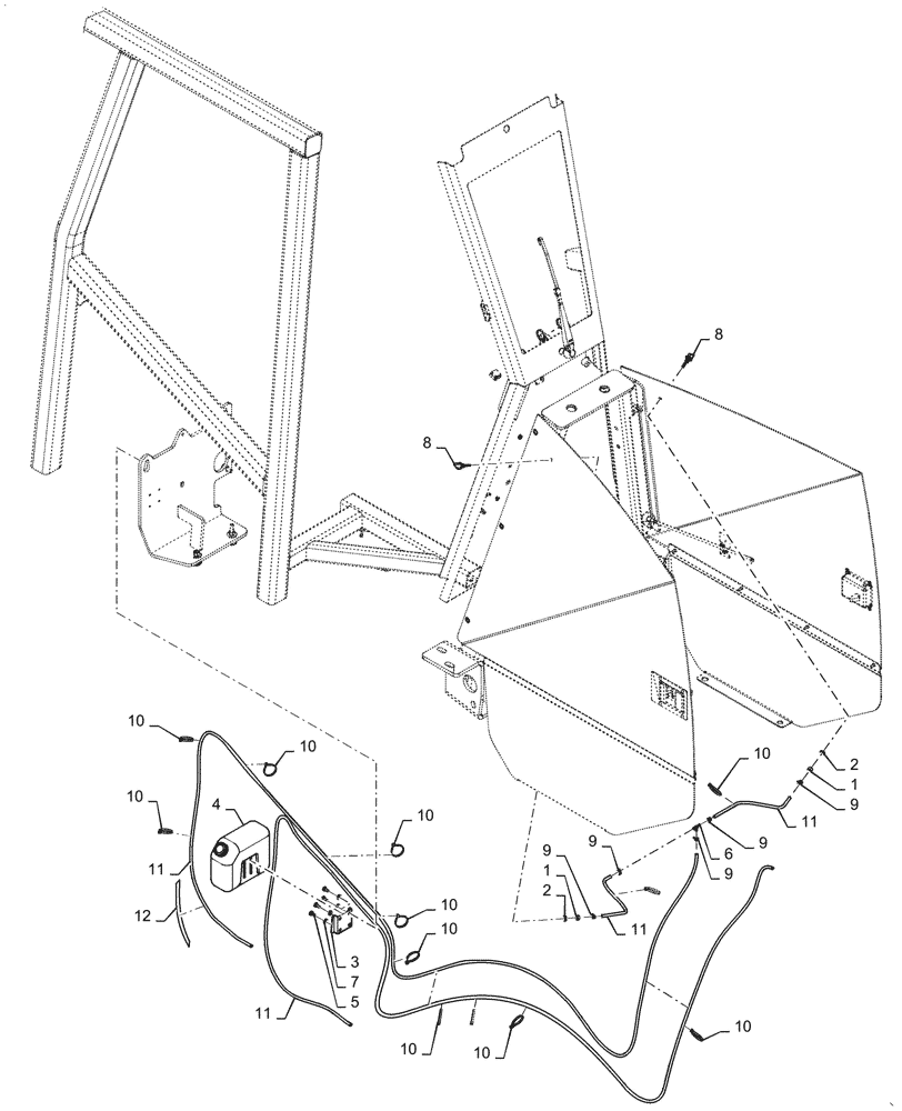 Схема запчастей Case 2050M LT - (55.518.AP[01]) - WINDSHIELD WASHER (55) - ELECTRICAL SYSTEMS