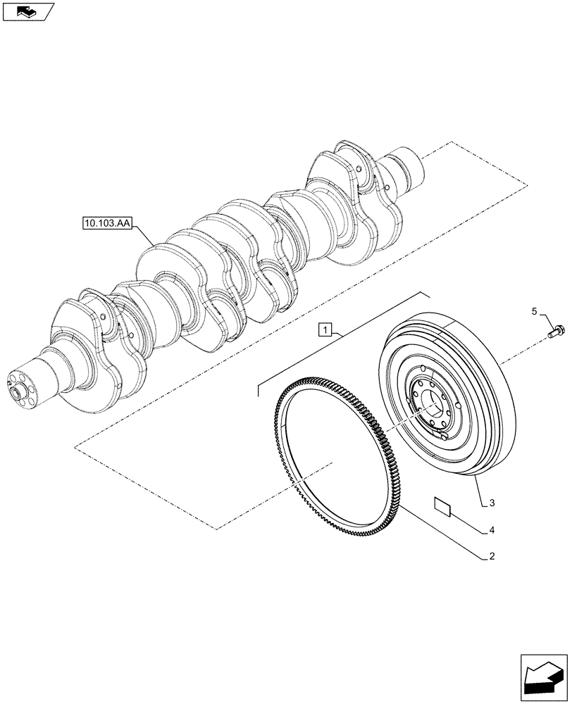 Схема запчастей Case F4HFE6138 A002 - (10.103.AH) - ENGINE FLYWHEEL (10) - ENGINE