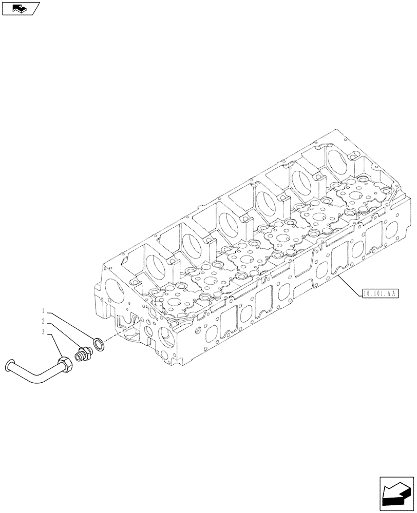 Схема запчастей Case F2CE9684U E026 - (10.400.AE[02]) - ENGINE - BLEEDER, COOLING SYSTEM (10) - ENGINE