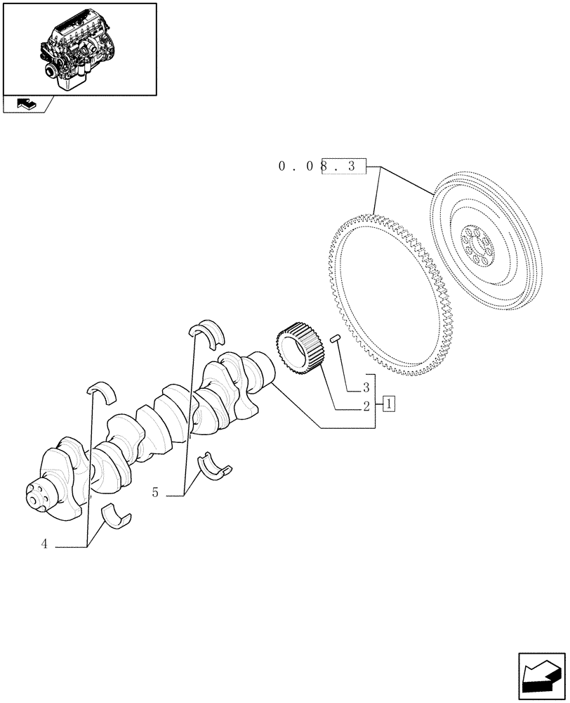 Схема запчастей Case F3BE0684J E902 - (0.08.0) - CRANKSHAFT & RELATED PARTS (504053392) 