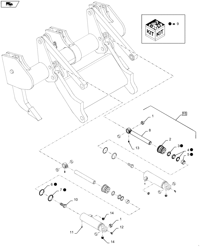 Схема запчастей Case 1150M WT/LGP - (35.742.AA[02]) - RIPPER HYDRAULIC CYLINDER (35) - HYDRAULIC SYSTEMS