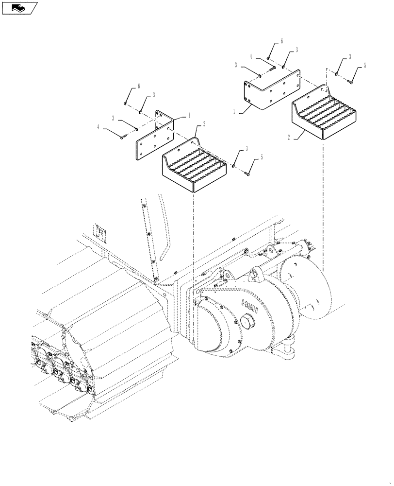 Схема запчастей Case 2050M LT - (39.100.AS[01]) - WINCH FUEL ACCESS STEP (39) - FRAMES AND BALLASTING