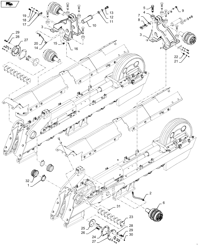 Схема запчастей Case 1650M XLT - (48.130.AN[01]) - UNDERCARRIAGE, LONG (48) - TRACKS & TRACK SUSPENSION