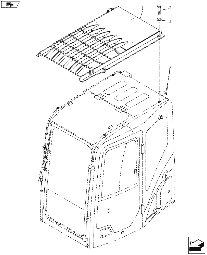 Схема запчастей Case CX145C SR - (88.100.07) - DIA KIT - CAB GUARD - FOPS LEVEL 2 (88) - ACCESSORIES